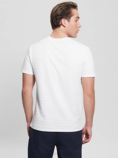 GUESS camiseta eco vincent con cuello redondo hombres 0P8X4178 blanco puro vestir