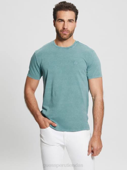GUESS camiseta lavada eli hombres 0P8X4035 honesto azul multi vestir