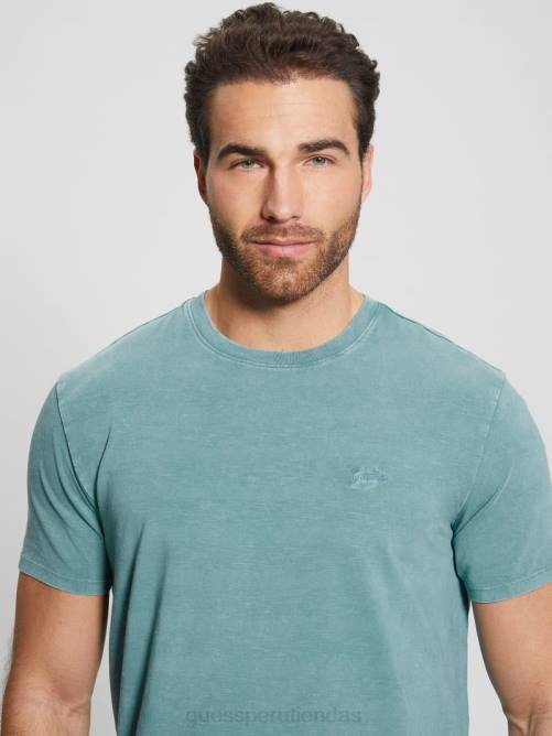 GUESS camiseta lavada eli hombres 0P8X4035 honesto azul multi vestir