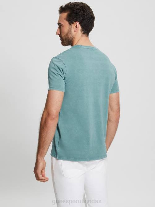 GUESS camiseta lavada eli hombres 0P8X4035 honesto azul multi vestir