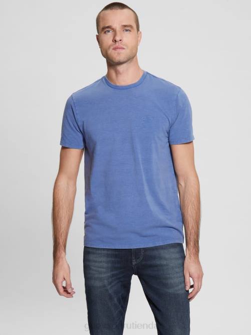 GUESS camiseta lavada eli hombres 0P8X4126 papel indaco multi vestir
