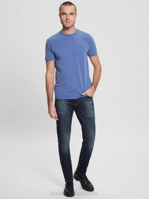 GUESS camiseta lavada eli hombres 0P8X4126 papel indaco multi vestir