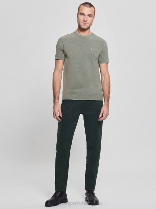 GUESS camiseta lavada eli hombres 0P8X4133 verdes de la selva múltiples vestir