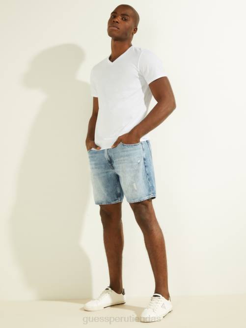 GUESS camiseta mason con cuello en v hombres 0P8X4103 blanco puro vestir