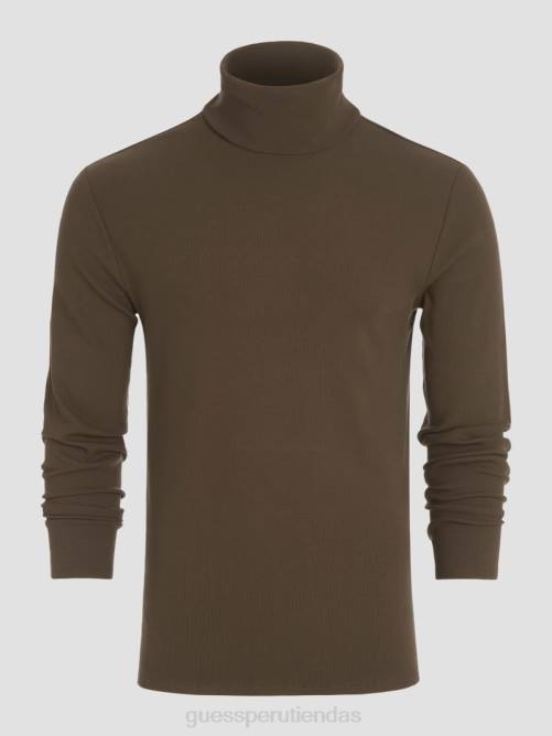 GUESS camiseta mateo de cuello alto hombres 0P8X4087 cacao agridulce vestir