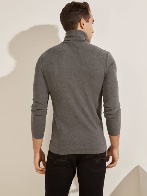 GUESS camiseta mateo de cuello alto hombres 0P8X4095 brezo de carbón oscuro vestir