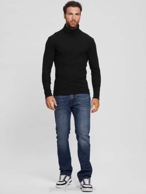 GUESS camiseta mateo de cuello alto hombres 0P8X4137 negro vestir