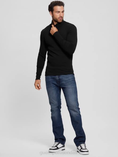 GUESS camiseta mateo de cuello alto hombres 0P8X4137 negro vestir