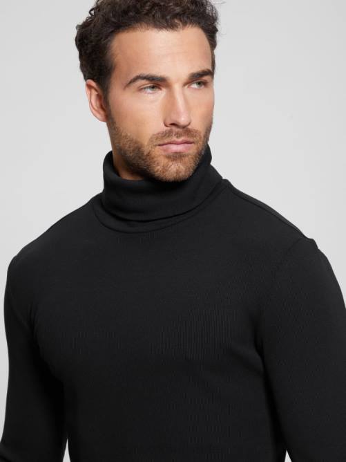 GUESS camiseta mateo de cuello alto hombres 0P8X4137 negro vestir