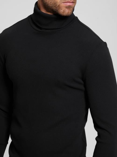 GUESS camiseta mateo de cuello alto hombres 0P8X4137 negro vestir