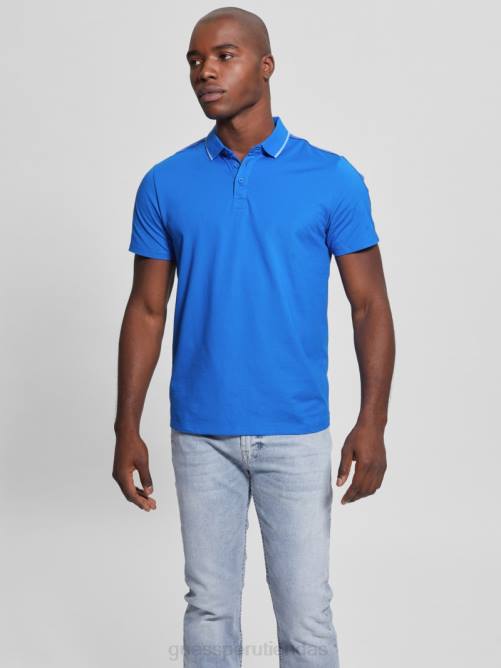 GUESS polo con cinta de piqué paul hombres 0P8X4148 zaffre brillante vestir