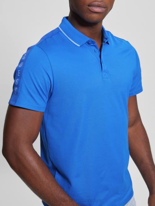 GUESS polo con cinta de piqué paul hombres 0P8X4148 zaffre brillante vestir