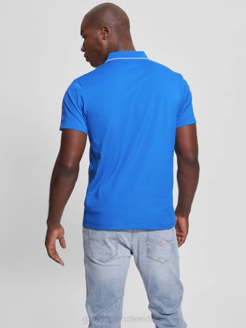 GUESS polo con cinta de piqué paul hombres 0P8X4148 zaffre brillante vestir