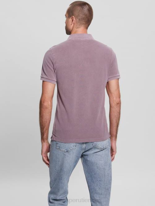 GUESS polo lavado hombres 0P8X4146 ciruela real vestir