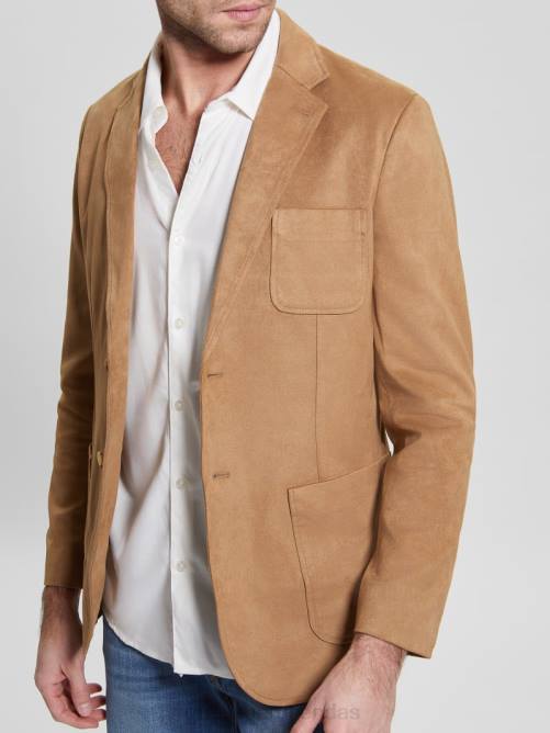 GUESS blazer Tyron de gamuza sintética hombres 0P8X3959 macchiato vestir
