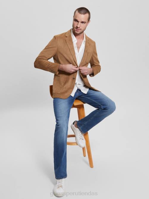 GUESS blazer Tyron de gamuza sintética hombres 0P8X3959 macchiato vestir