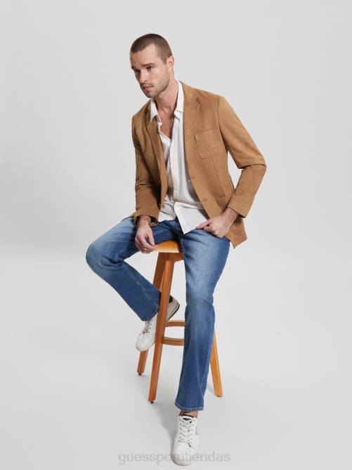 GUESS blazer Tyron de gamuza sintética hombres 0P8X3959 macchiato vestir