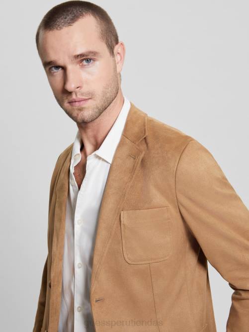 GUESS blazer Tyron de gamuza sintética hombres 0P8X3959 macchiato vestir