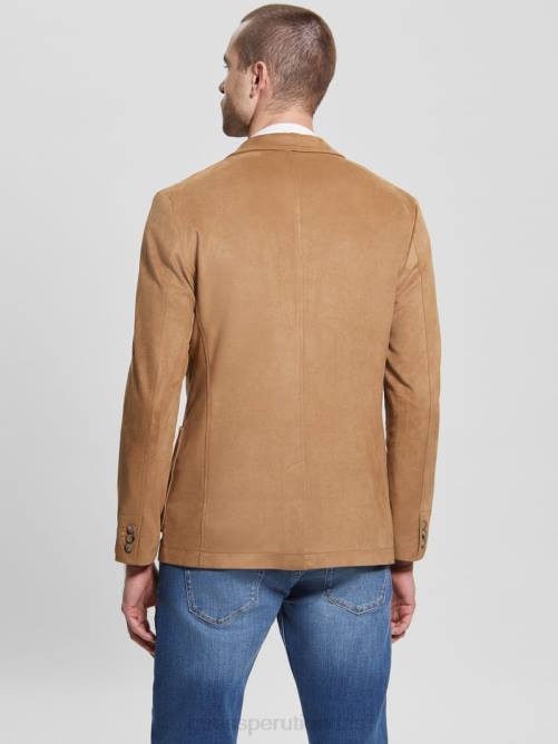 GUESS blazer Tyron de gamuza sintética hombres 0P8X3959 macchiato vestir