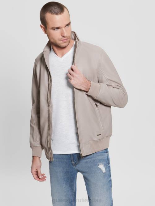 GUESS chaqueta de cuero suave hombres 0P8X3961 piedra de pasadena vestir