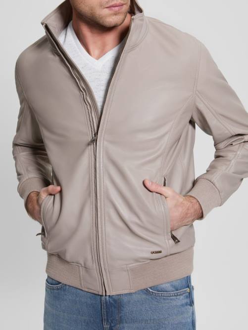 GUESS chaqueta de cuero suave hombres 0P8X3961 piedra de pasadena vestir
