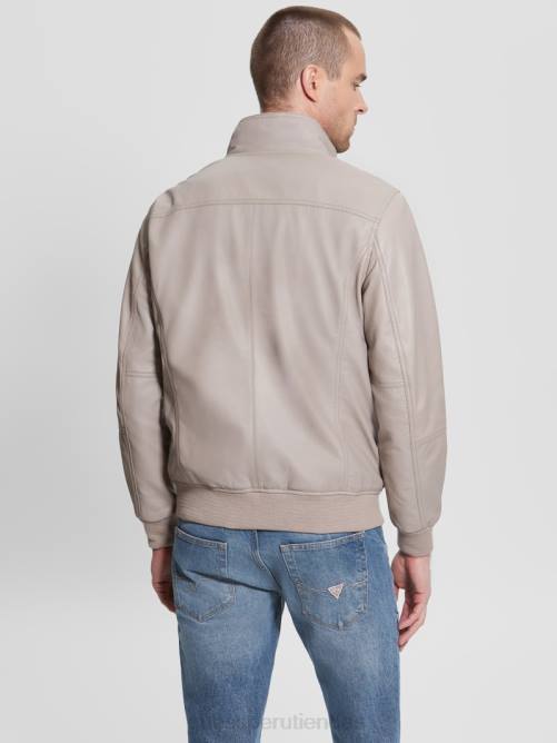 GUESS chaqueta de cuero suave hombres 0P8X3961 piedra de pasadena vestir