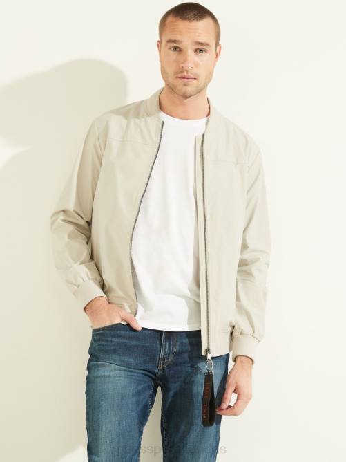 GUESS chaqueta de vuelo cómoda hombres 0P8X4107 límite gris vestir