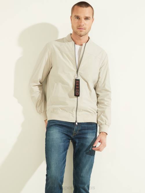 GUESS chaqueta de vuelo cómoda hombres 0P8X4107 límite gris vestir