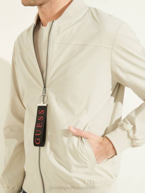 GUESS chaqueta de vuelo cómoda hombres 0P8X4107 límite gris vestir