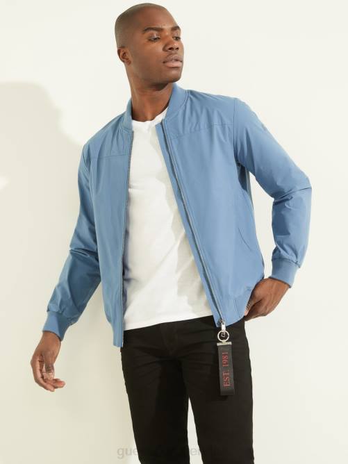 GUESS chaqueta de vuelo cómoda hombres 0P8X4111 rigel azul vestir