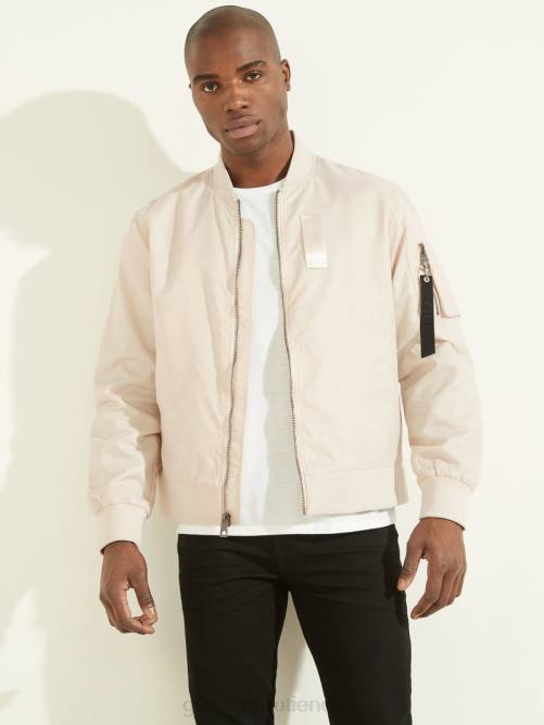 GUESS chaqueta de vuelo de nailon hombres 0P8X4181 piedra apagada vestir