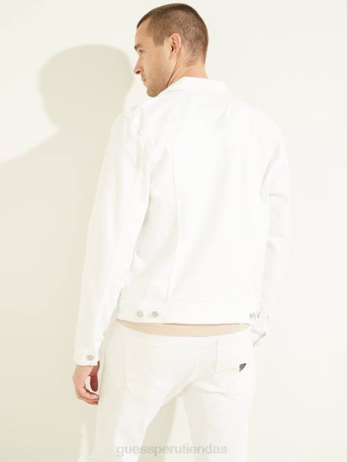 GUESS chaqueta vaquera dillon hombres 0P8X4184 Blanco óptico vestir
