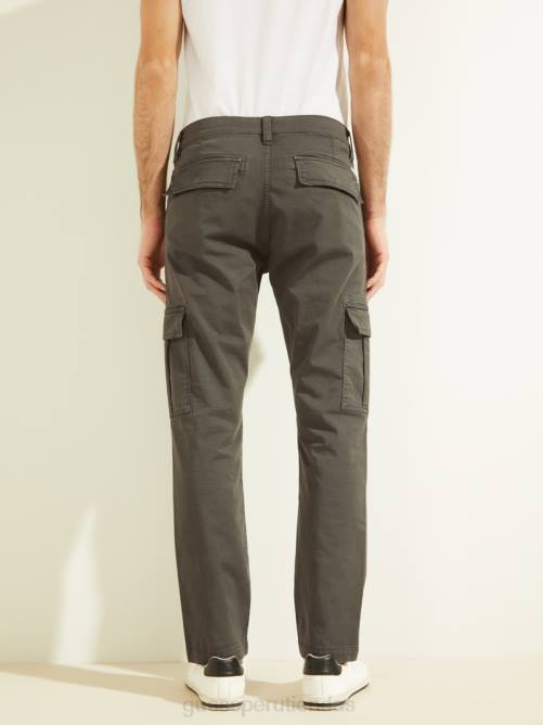 GUESS pantalones cargo clásicos lonta hombres 0P8X4128 verde cazador multi vestir