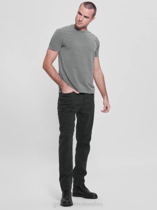 GUESS pantalones eco james slim tejidos hombres 0P8X4013 bosque alpino vestir