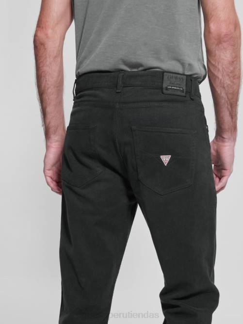 GUESS pantalones eco james slim tejidos hombres 0P8X4013 bosque alpino vestir
