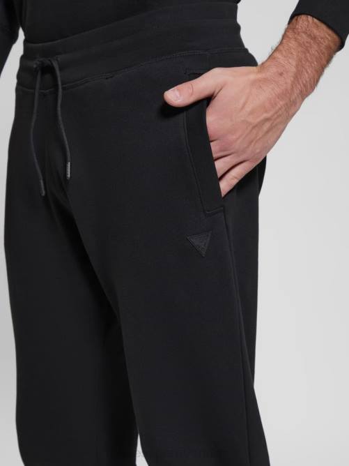 GUESS pantalones ecológicos con logo Aldwin hombres 0P8X3972 negro vestir