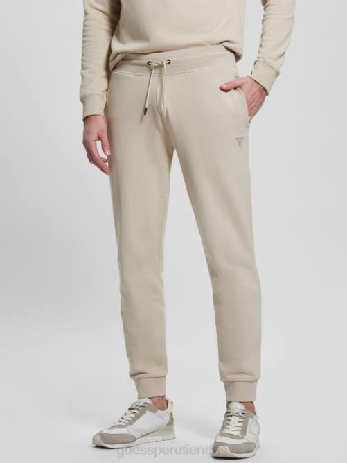 GUESS pantalones ecológicos con logo Aldwin hombres 0P8X4012 cemento vestir