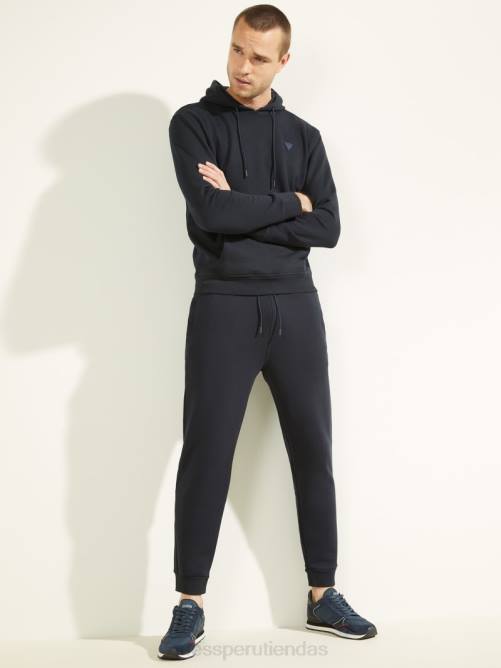 GUESS pantalones ecológicos con logo Aldwin hombres 0P8X4170 marino profundo vestir