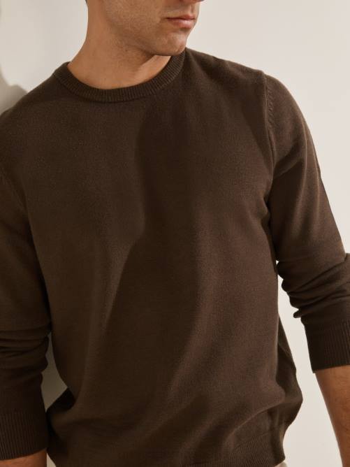 GUESS suéter eco liam con cuello redondo hombres 0P8X4155 brownie de chocolate vestir