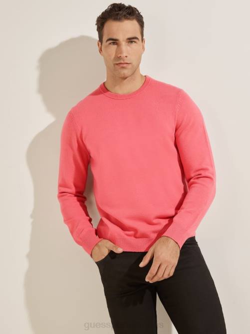 GUESS suéter eco liam con cuello redondo hombres 0P8X4174 rosa deriva vestir