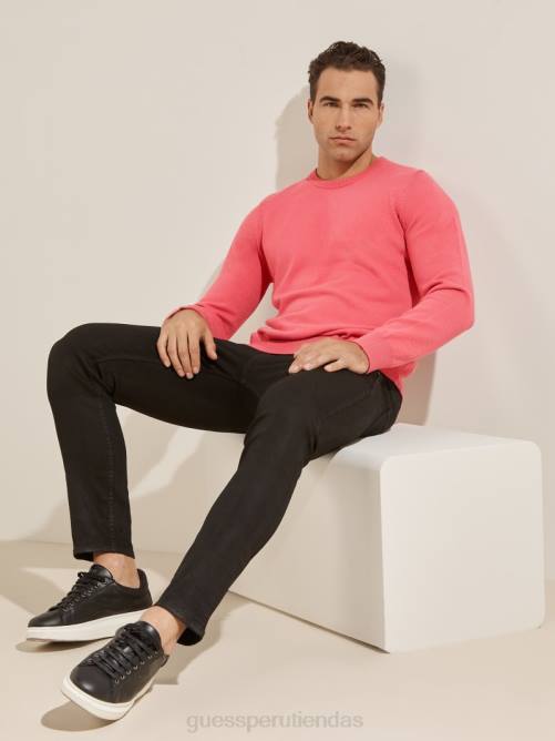 GUESS suéter eco liam con cuello redondo hombres 0P8X4174 rosa deriva vestir