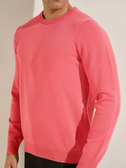 GUESS suéter eco liam con cuello redondo hombres 0P8X4174 rosa deriva vestir