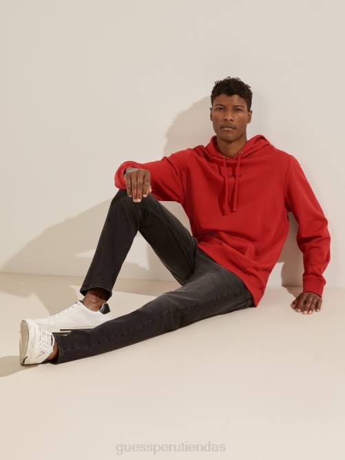 GUESS sudadera con capucha y logo eco roy hombres 0P8X4052 chile rojo vestir