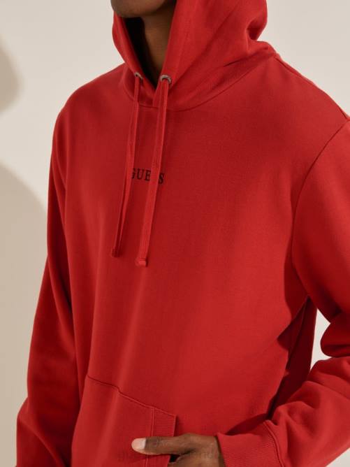 GUESS sudadera con capucha y logo eco roy hombres 0P8X4052 chile rojo vestir