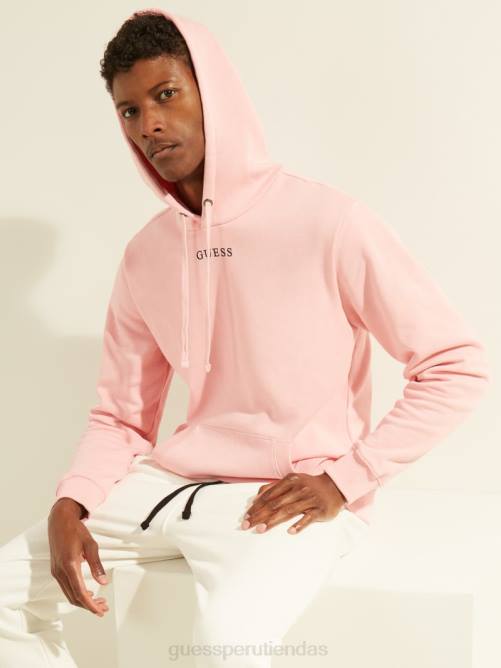 GUESS sudadera con capucha y logo eco roy hombres 0P8X4076 flor rosa claro vestir