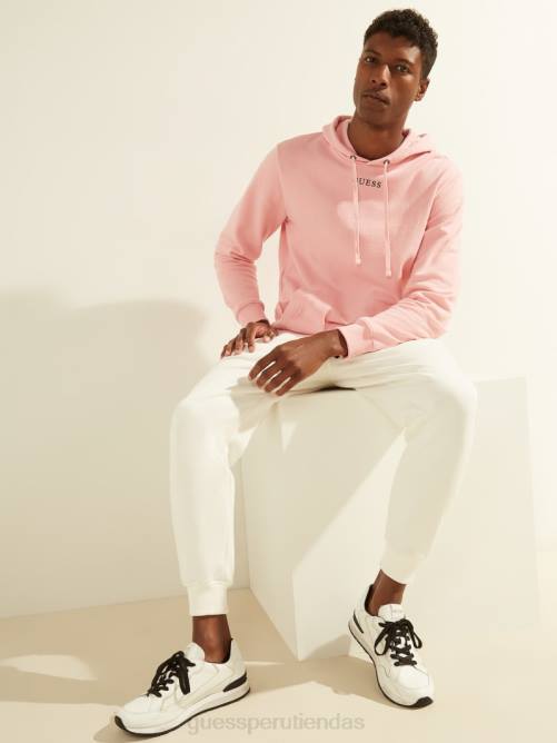 GUESS sudadera con capucha y logo eco roy hombres 0P8X4076 flor rosa claro vestir