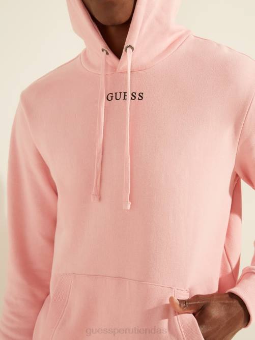 GUESS sudadera con capucha y logo eco roy hombres 0P8X4076 flor rosa claro vestir