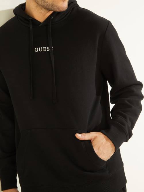 GUESS sudadera con capucha y logo eco roy hombres 0P8X4156 negro vestir