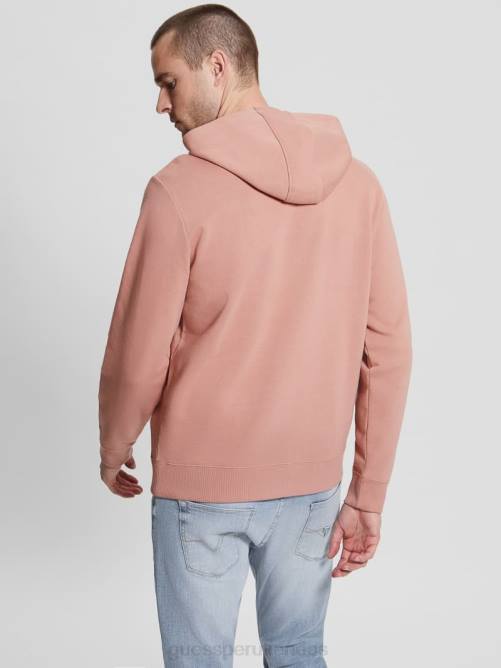 GUESS sudadera con logo bordado y eco roy hombres 0P8X4039 rosa satinada vestir