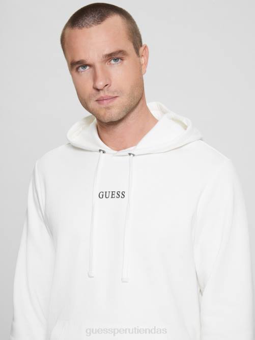 GUESS sudadera con logo bordado y eco roy hombres 0P8X4051 blanco esmerilado vestir